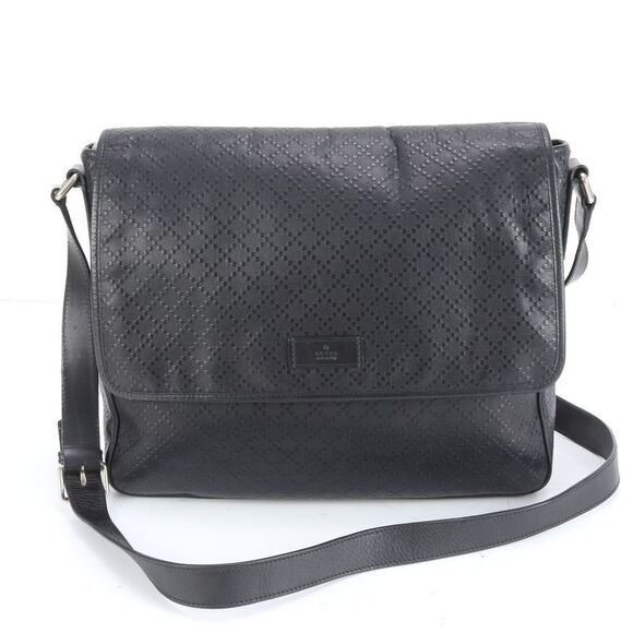 Gucci Other - Gucci Bright Diamante 223665 Leather Business Bag Crossbody Shoulder Tote Black